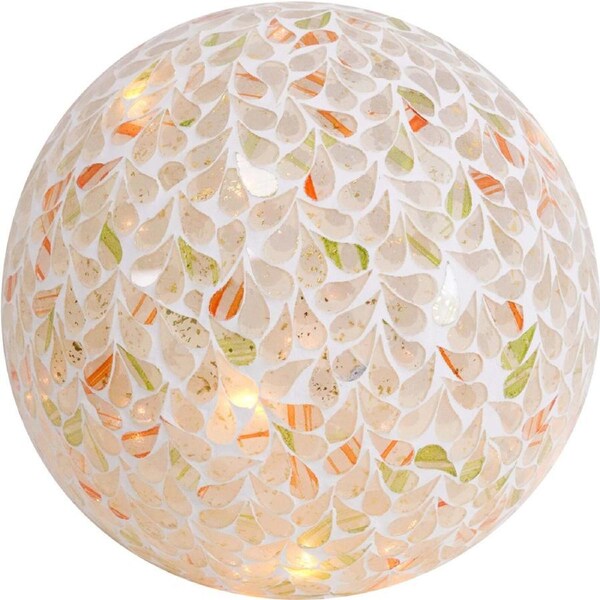 LVD LED Glass Ball Mosaic Mixed Med Home/Room Xmas Ornament Decor 20x20cm