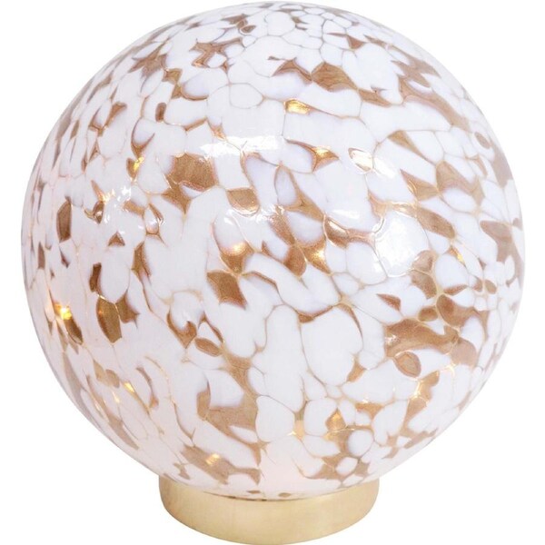 LVD LED Glass Ball Medium Home/Living Room Table Display Decor 20x20cm White