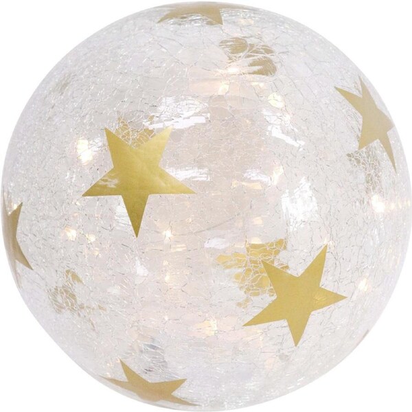 LVD LED Glass Ball Starry Night Medium Home/Room Display Decor 20x20cm White