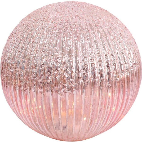 LVD LED Glass Ball Round Medium Home/Living Room Display Decor 20x20cm Pink