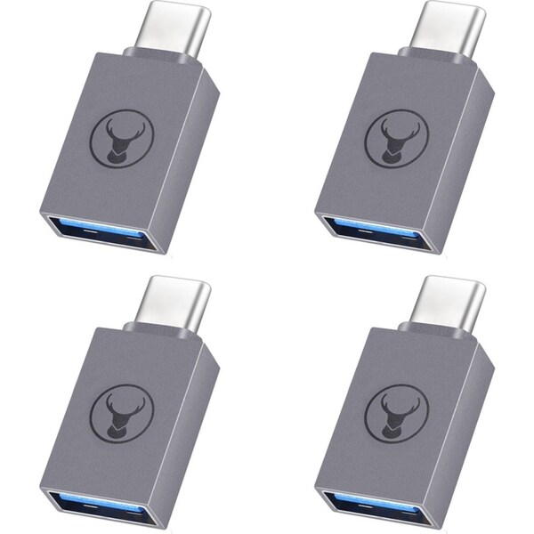 4x Bonelk M USB-C to F USB-A 3.0 Adapter Dongle Converter For Laptop Space Grey