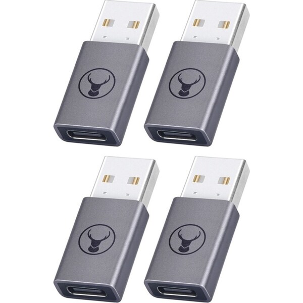 4x Bonelk M USB-A to F USB-C 3.0 Adapter Dongle Converter For Laptop Space Grey