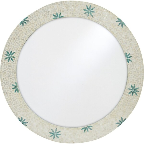 LVD Capiz Shell Daisy Pop Mirror Round Home/Office Living Room Decor 90x90cm