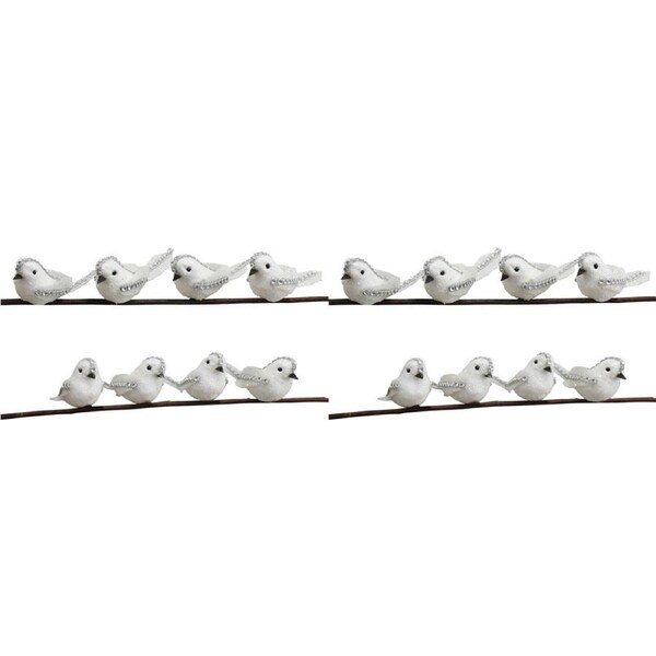 16pc LVD Clip Birds Duchess Home/Living Room Xmas Tree Ornament Decor 9cm