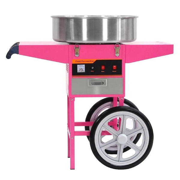 Samland Commercial Fairy Floss Machine with Wheeled Cart
