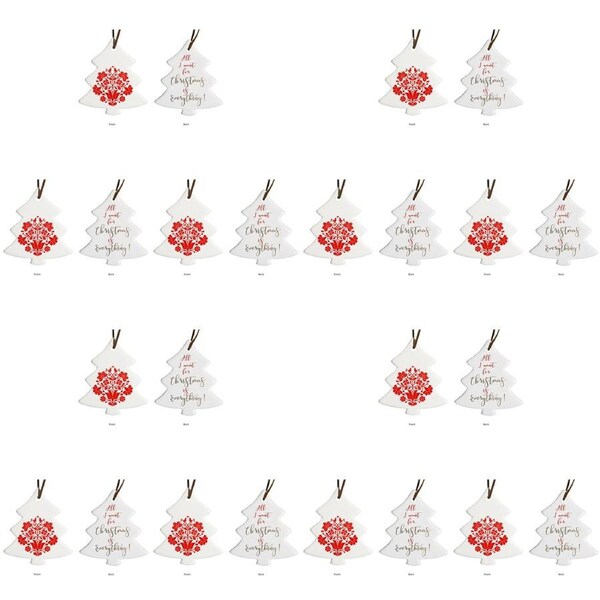 12PK LVD Tree Wreath Home/Office Hanging Xmas Ornament Display Decor 8x9cm Red