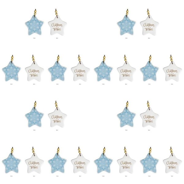 12PK LVD Star Indigenous Home/Office Hanging Christmas Display Decor 9x9cm Aqua