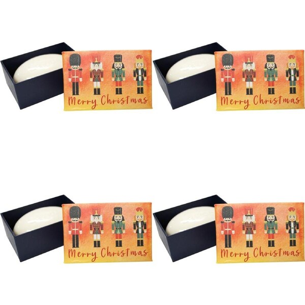 4PK LVD Christmas Nutcracker Scented Bath Soap w/ Box Body Fragrance 9x6cm