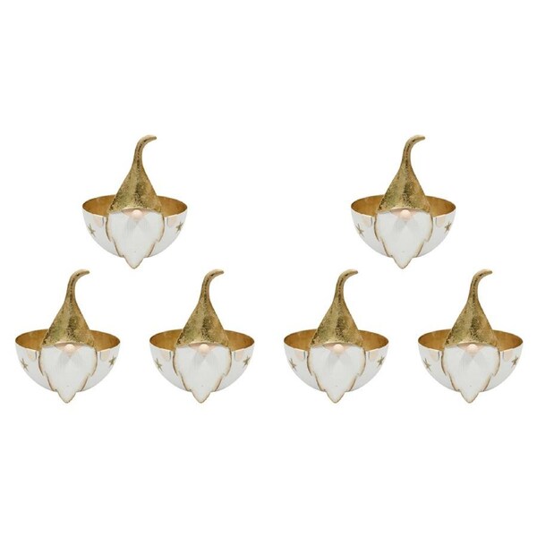 6PK LVD Metal Santa Bowl Small Home/Living Room Christmas Display Decor 13x12cm