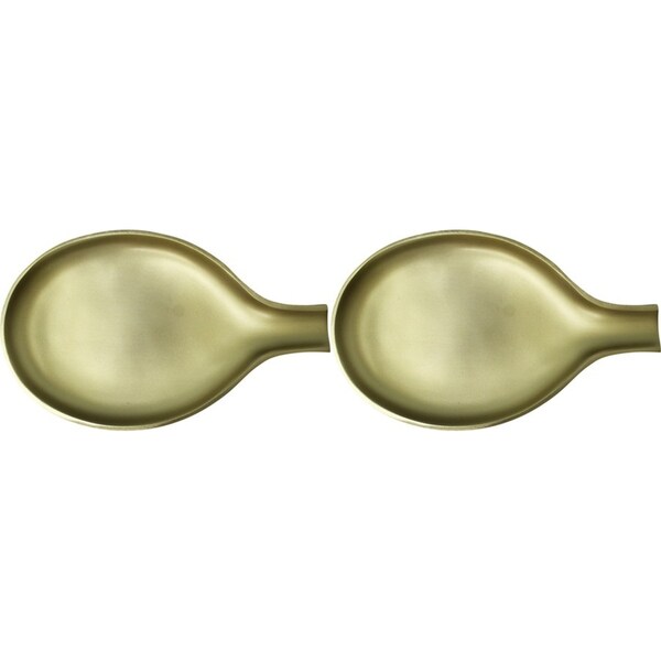 2PK LVD Aluminium Spoon Rest Tray Large Home/Kitchen Table Decor 14x23cm Gold
