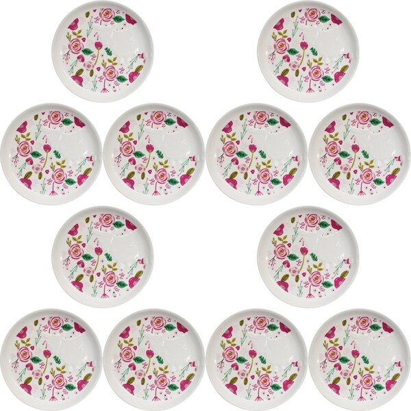 12PK LVD Ceramic Cottage Sheep Desert Plate Home/Kitchen Tabletop Decor 17x17cm