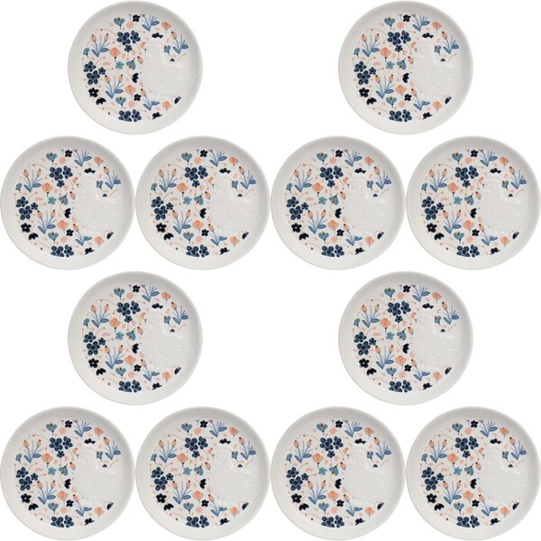 12PK LVD Ceramic Cottage Hen Desert Plate Home/Kitchen Tabletop Decor 17x17cm