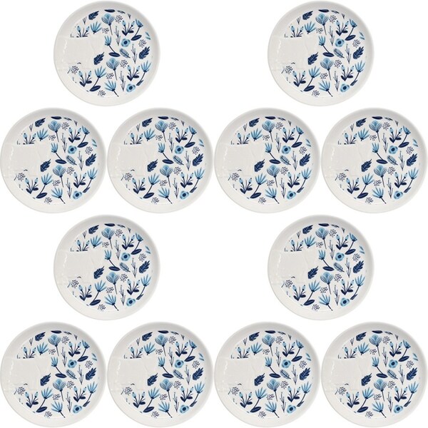 12PK LVD Ceramic Cottage Cow Desert Plate Home/Kitchen Tabletop Decor 17x17cm