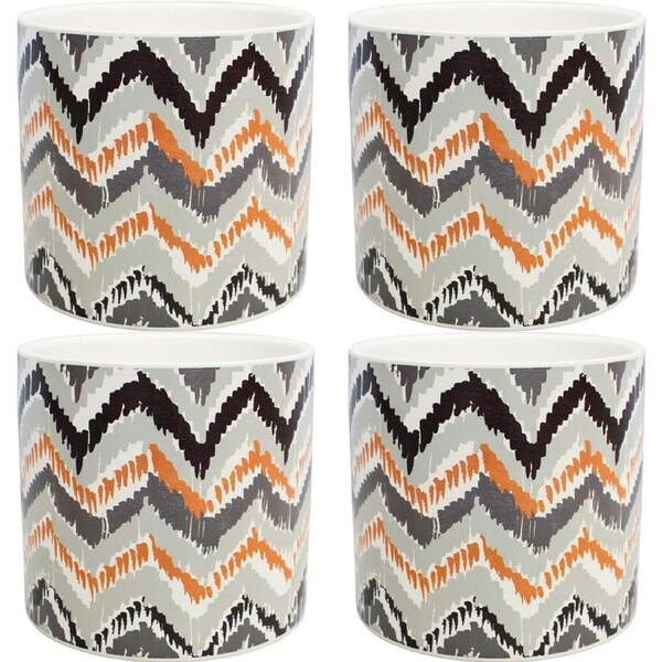 4PK LVD Ceramic Flower/Plant Pot Round Planter Nahua Home/Garden Decor 12x12cm