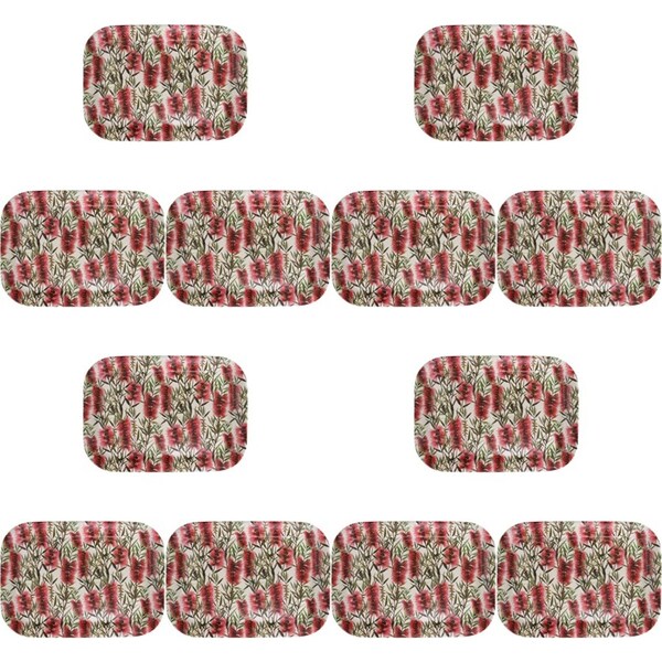 12PK LVD Melamine/Bamboo Rectangular Tray Bottlebrush Kitchen Decor 29.9x20.8cm