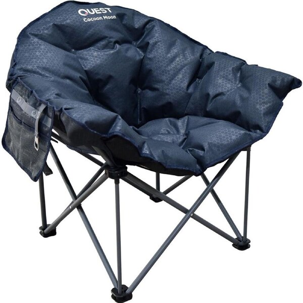 Quest Outdoors Steel Frame Polyester Cocoon Moon Camping Chair Midnight Blue