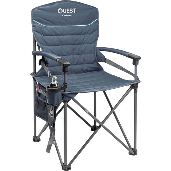 Quest Outdoors Castaway Hard Arm Camping Chair Hiking/Picnic Seat Midnight