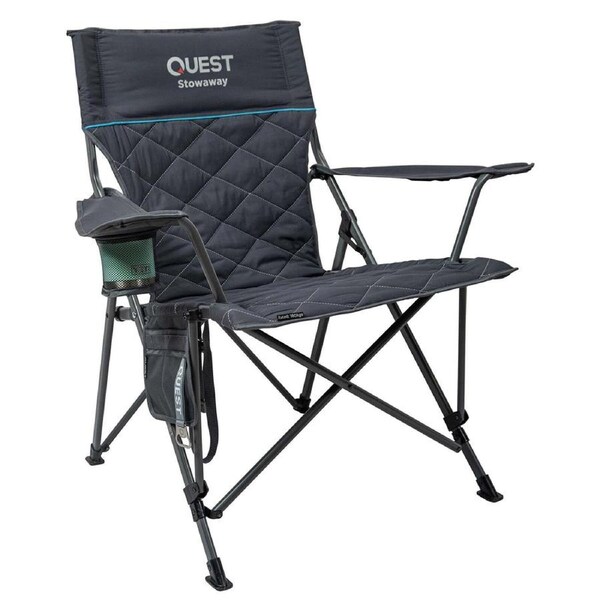 Quest Outdoors 89x66cm Stowaway Camping Chair Seat w/ Carry Bag Midnight