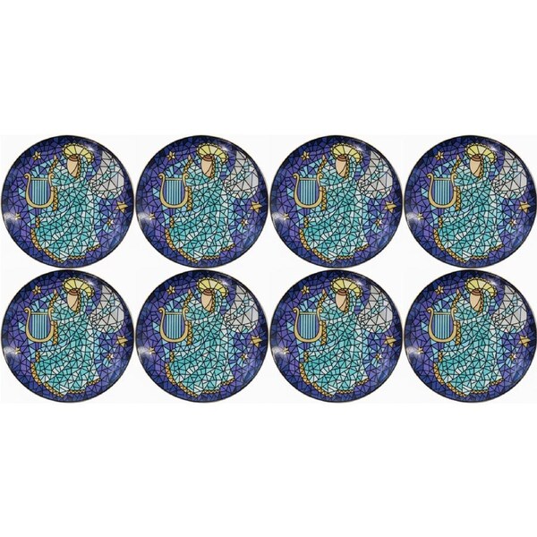 8PK LVD Porcelain Christmas Angel Cake Plate Home/Kitchen Decor 15x15cm Blue