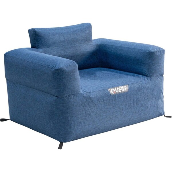 Quest Outdoors 100x80cm Air Inflatable Sofa 1 Camping/Picnic Furniture Blue