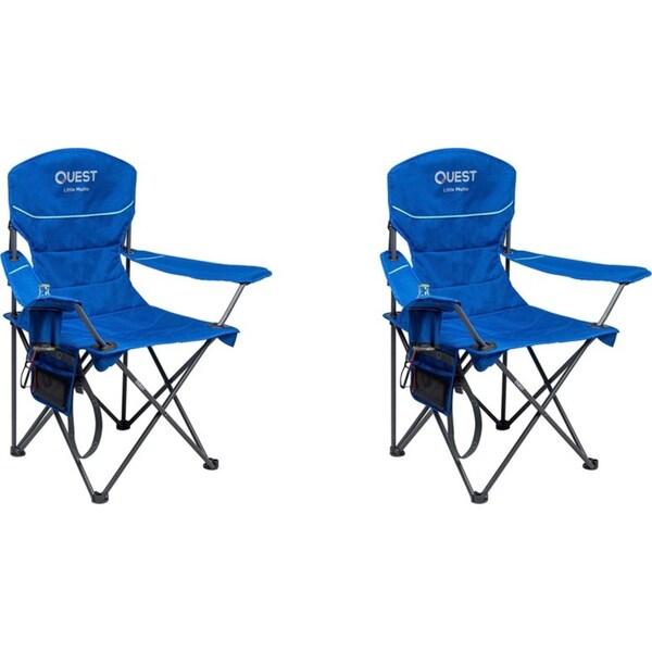 2x Quest Outdoors Steel Frame/Polyester Little Mutha Camp Chair Regal Blue
