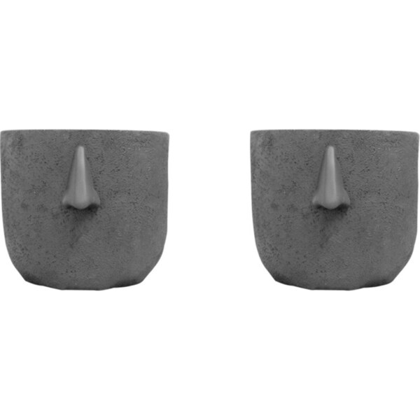 2x White Moose Resin Face Planter Nose Vase Pot Plant Holder Home Tabletop Decor