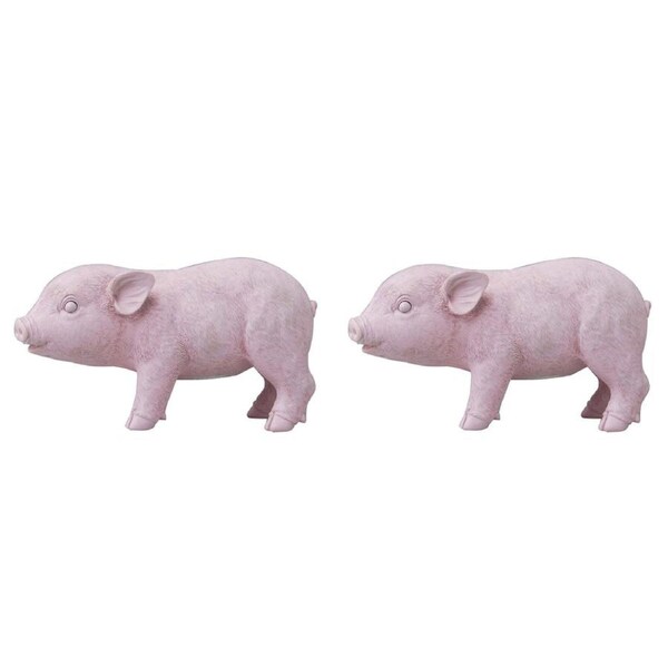 2x White Moose Resin Pig Money Saver Box Home/Room Ornament Display Decor Pink