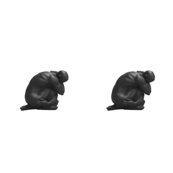 2x White Moose Resin Body Sculpture Aydian Home/Office Ornament Decor Black