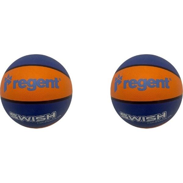2x Regent Swish Indoor/Outdoor Basketball Size 5 Synthetic Rubber ORG/BLU
