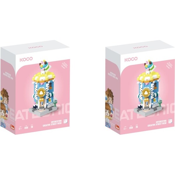 2x 286pc Koco Cake Shop Childrens Building Bricks/Blocks Assemble Play Toy 6y+