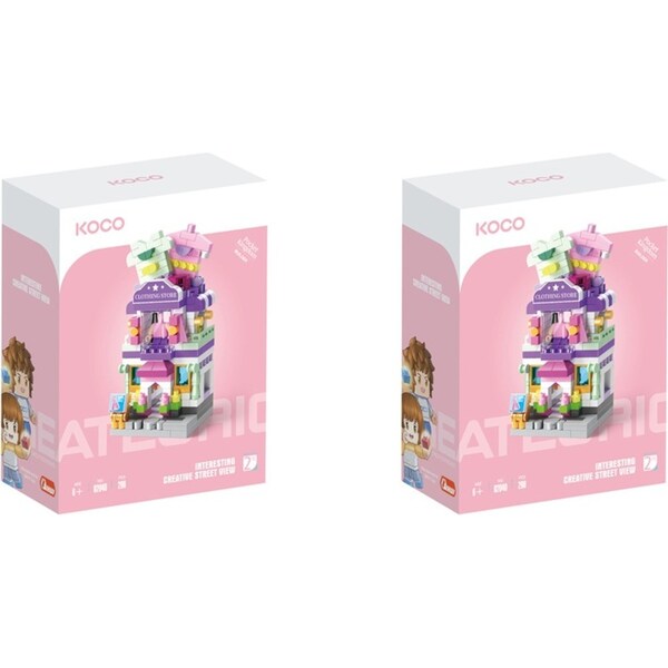 2x 298pc Koco Clothes Store Childrens Building Bricks/Blocks Assemble Toy 6y+