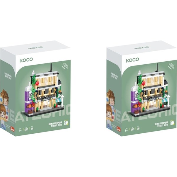 2x 309pc Koco Police Station Childrens Building Bricks/Blocks Assemble Toy 6y+