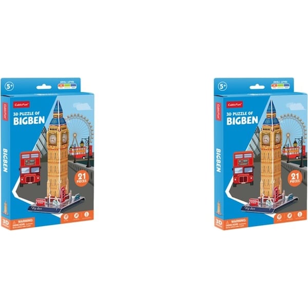 2x 21pc CubicFun Big Ben 3D Puzzle Childrens Interactive Building Play Toy 5y+