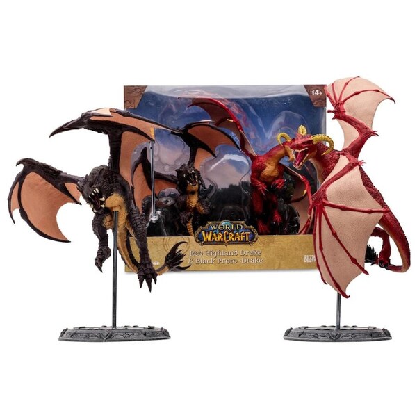 World of Warcraft Red Highland Drake and Black Proto-Drake 1:12 Scale Figure 2 Pack