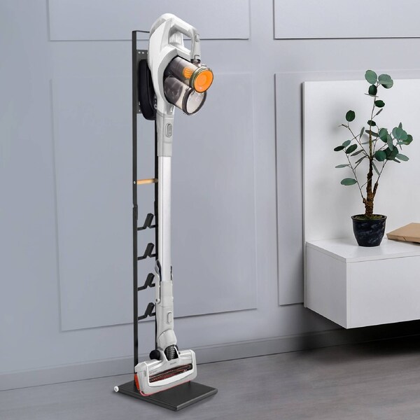 Black Cordless Vacuum Cleaner Floor Stand Storage Rack Bracket Roller Moving Holder