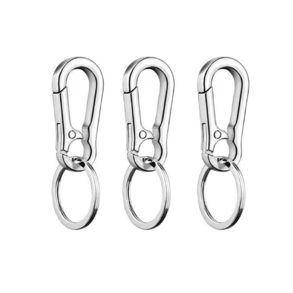 3PCS Zinc Alloy Spring Hook Keychain with Key Rings for Car Keys and Bags