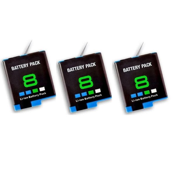 3 Pack - Compatible AHDBT-801 AHDBT801 Battery for Go Pro Hero 8 Hero 7 Hero 6 Hero 5 High Quality