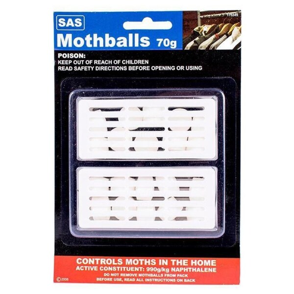 Twin Pack Mothballs Non-Toxic Cage 70G Moths Silverfish Bedroom Office Storage