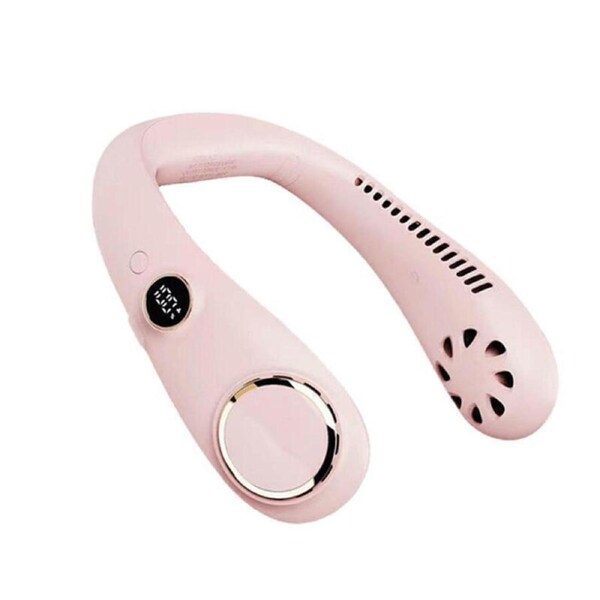 Rechargeable USB Neck Fan Neckband Leafless Cooling Cooler Dual Effect Portable