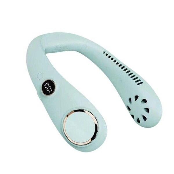 Rechargeable USB Neck Fan Neckband Leafless Cooling Cooler Dual Effect Portable