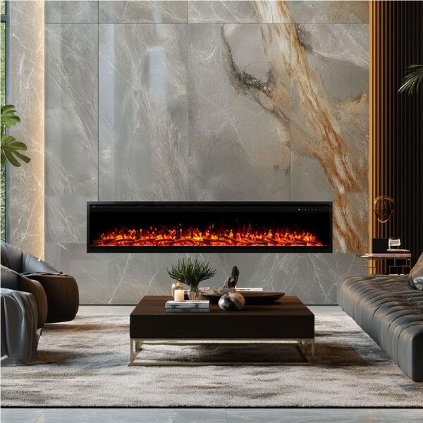 Harmony 1500W 72 inch Recessed / Wall Mounted Electric Fireplace
