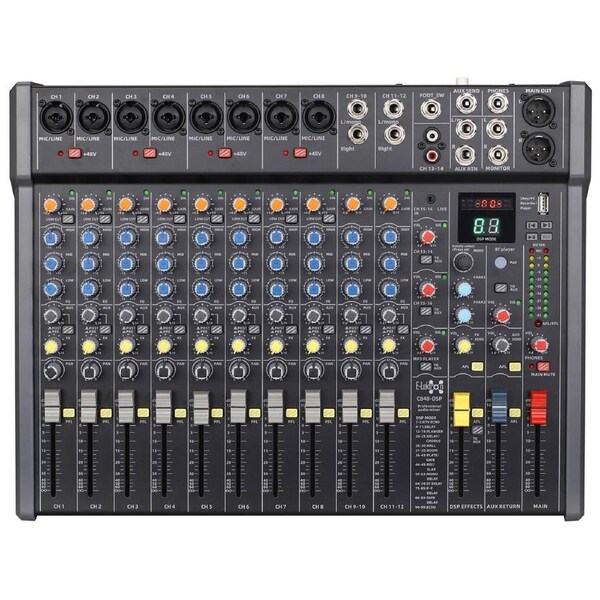 E-lektron C848 DSP effects Studio Audio Mixer 16-Channel with Bluetooth USB Play Audio interface