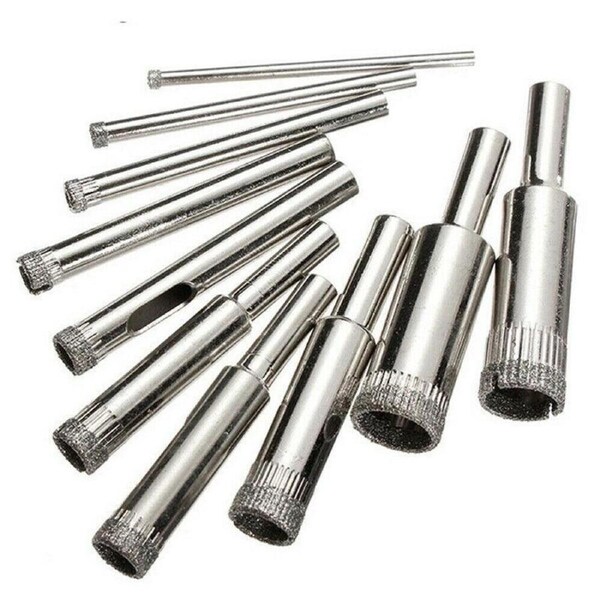 10 Pcs Diamond Glass Drill Bit Set Core Cutter Saw Tool