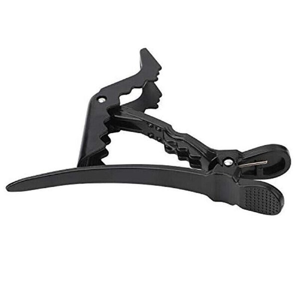 10X Matte Black Crocodile Hair Clips for Salon Hairdressing