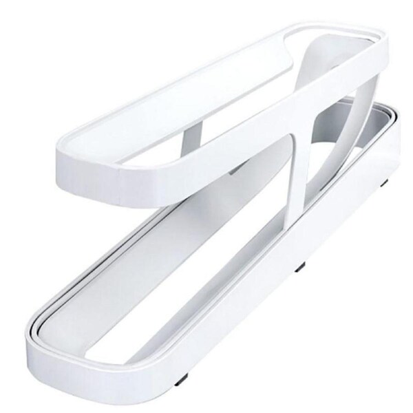 2 Tier Rolling Egg Dispenser Auto Gravity Egg Holder for Fridge Storage Rack