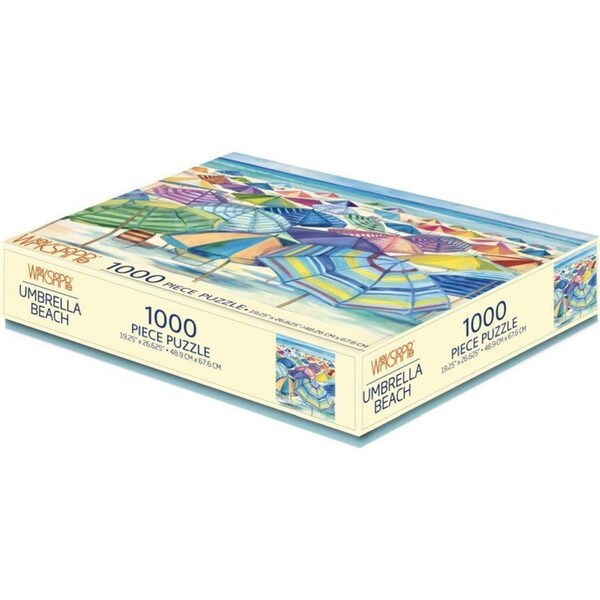 1000pc WerkShoppe 49x67.6cm Umbrella Beach Jigsaw Puzzle w/ Inserts 13y+