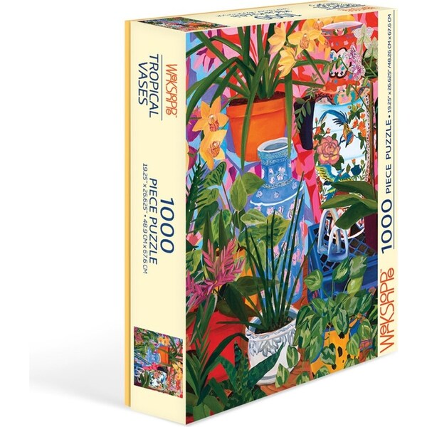 1000pc WerkShoppe 49x67.6cm Tropical Vases Jigsaw Puzzle w/ Inserts 13y+