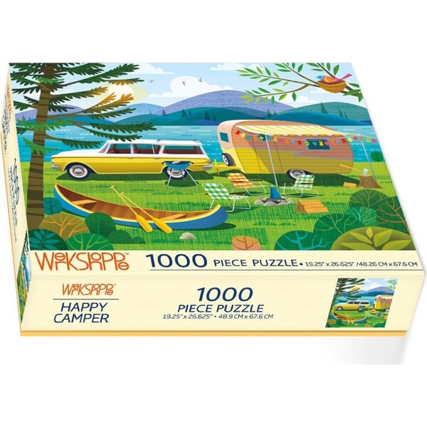 1000pc WerkShoppe 49x67.6cm Happy Camper Kids Jigsaw Puzzle w/ Inserts 13y+
