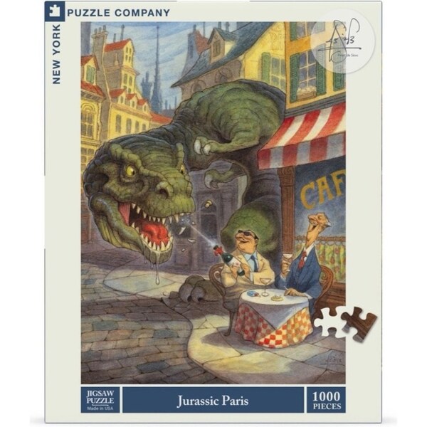 1000pc New York Puzzle Co Peter de Seve 67.5cm Puzzle Jurassic Paris 10+