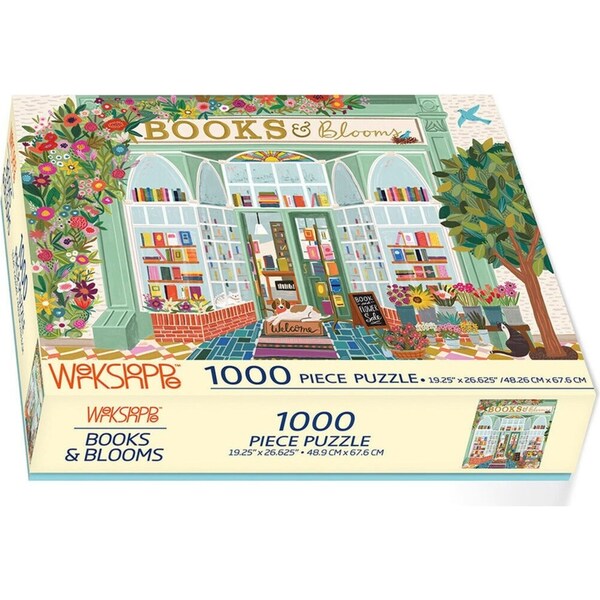 1000pc WerkShoppe 49x67.6cm Books/Blooms Kids Jigsaw Puzzle w/ Inserts 13y+